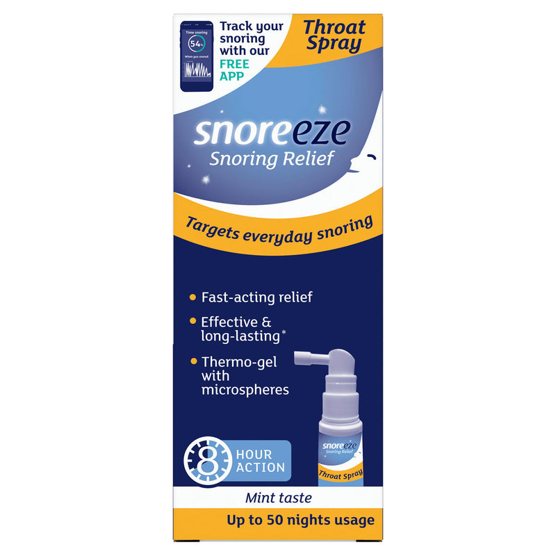Snoreeze snoring relief throat spray mint 23.5ml (British brand)