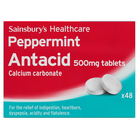 Sainsbury's Antacid Peppermint Tablets x48 GOODS Sainsburys   