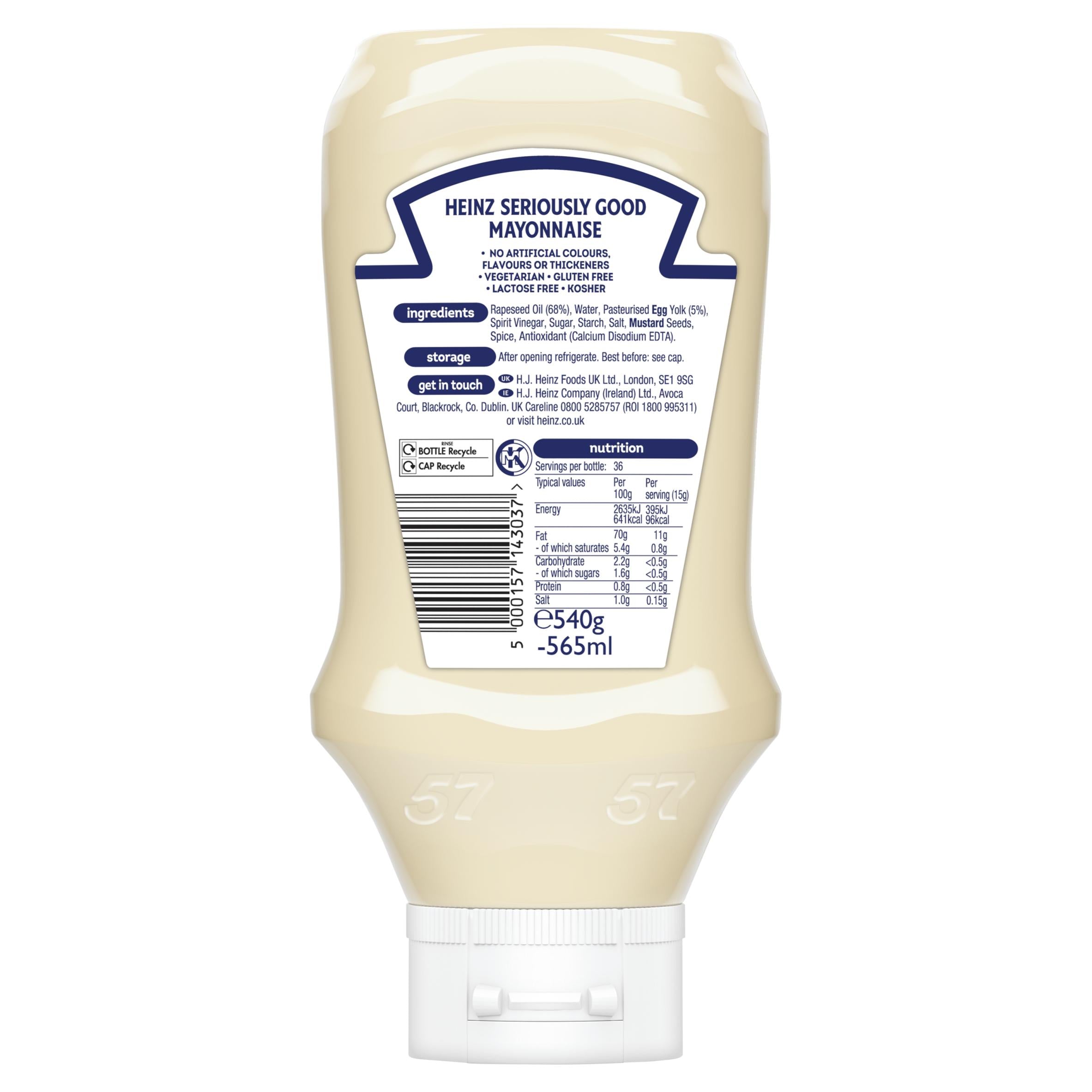 Heinz Seriously Good Mayonnaise Glass Jar 540g, UK version
