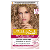 L'Oreal Excellence 7.31 Natural Dark Caramel Blonde permanent hair dye (British brand)