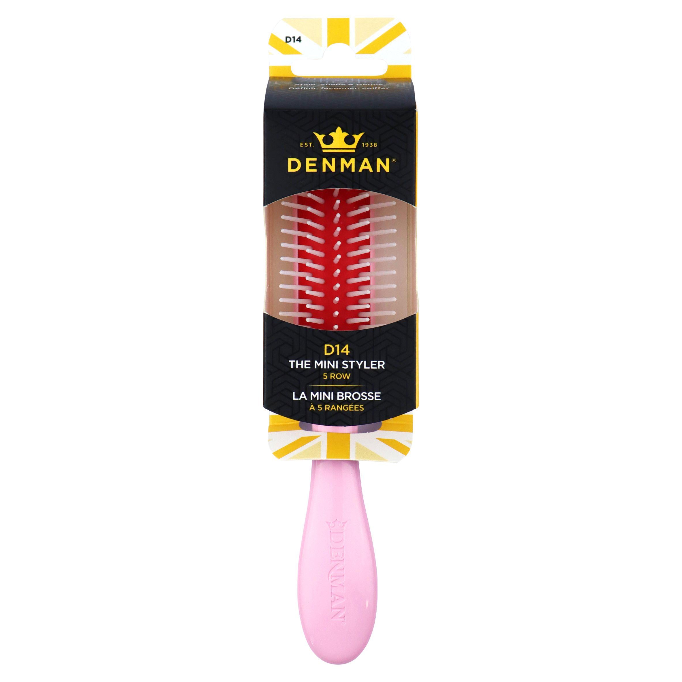 Denman D14 mini curl definer Pink Crush 5-row hairbrush, imported from the UK