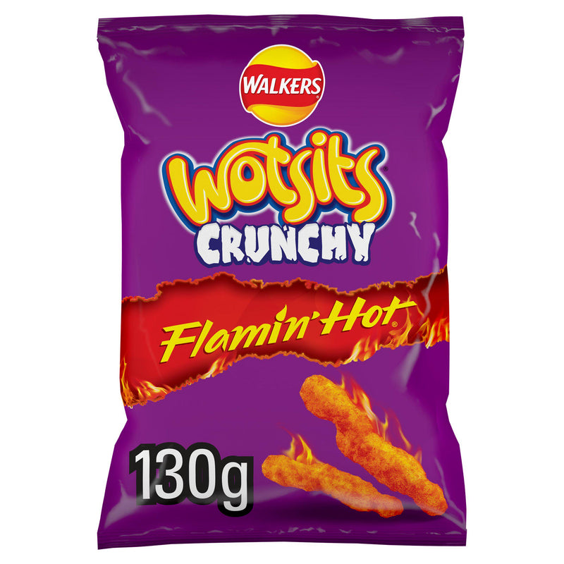 Wotsits Crunchy Extra Flamin Hot Sharing Bag Crisps 130g