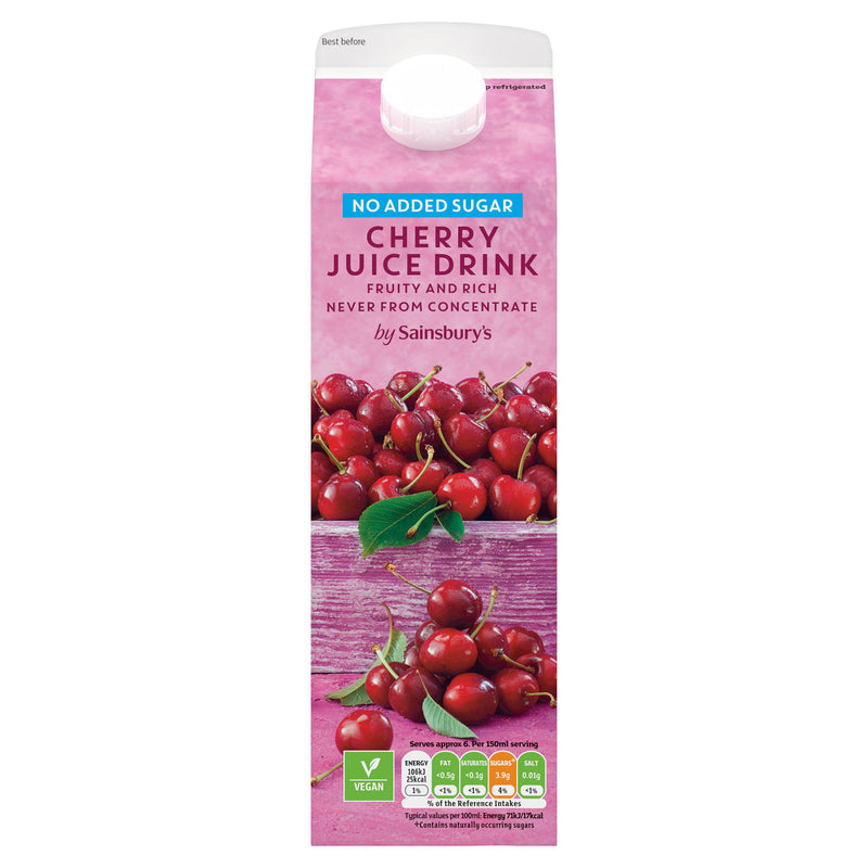 Sainsbury's cherry juice drink 1 Litre (British brand)