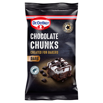 Sainsburys Dr. Oetker Dark Chocolate Chunks Baking Ingredients 100g- Buy online at McGrocer