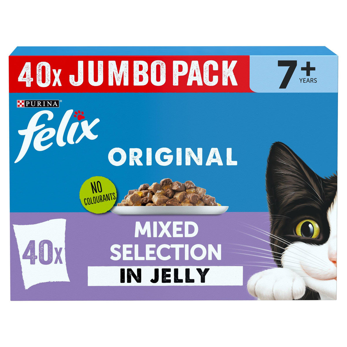 Felix Senior 7+ Mixed Selection wet cat food 40x85g, imported from the UK
