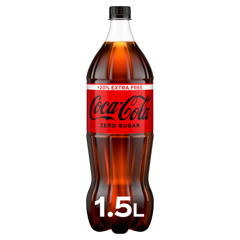 Coca-Cola Zero Sugar soft drink bottle 1.25L (British brand)