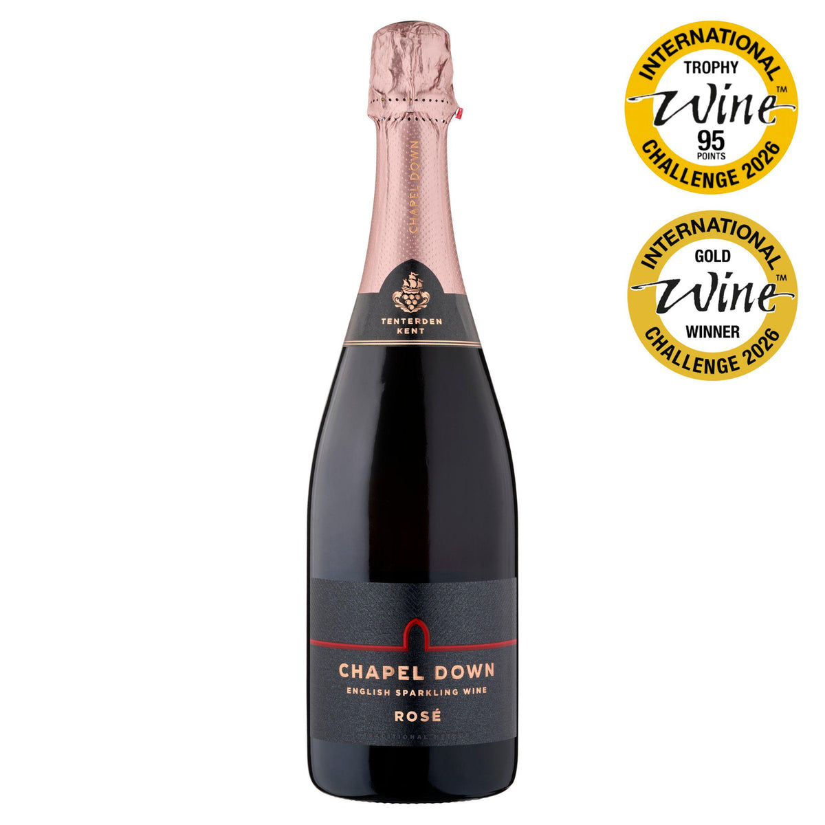 Chapel Down English sparkling rosé wine 75cl - British product