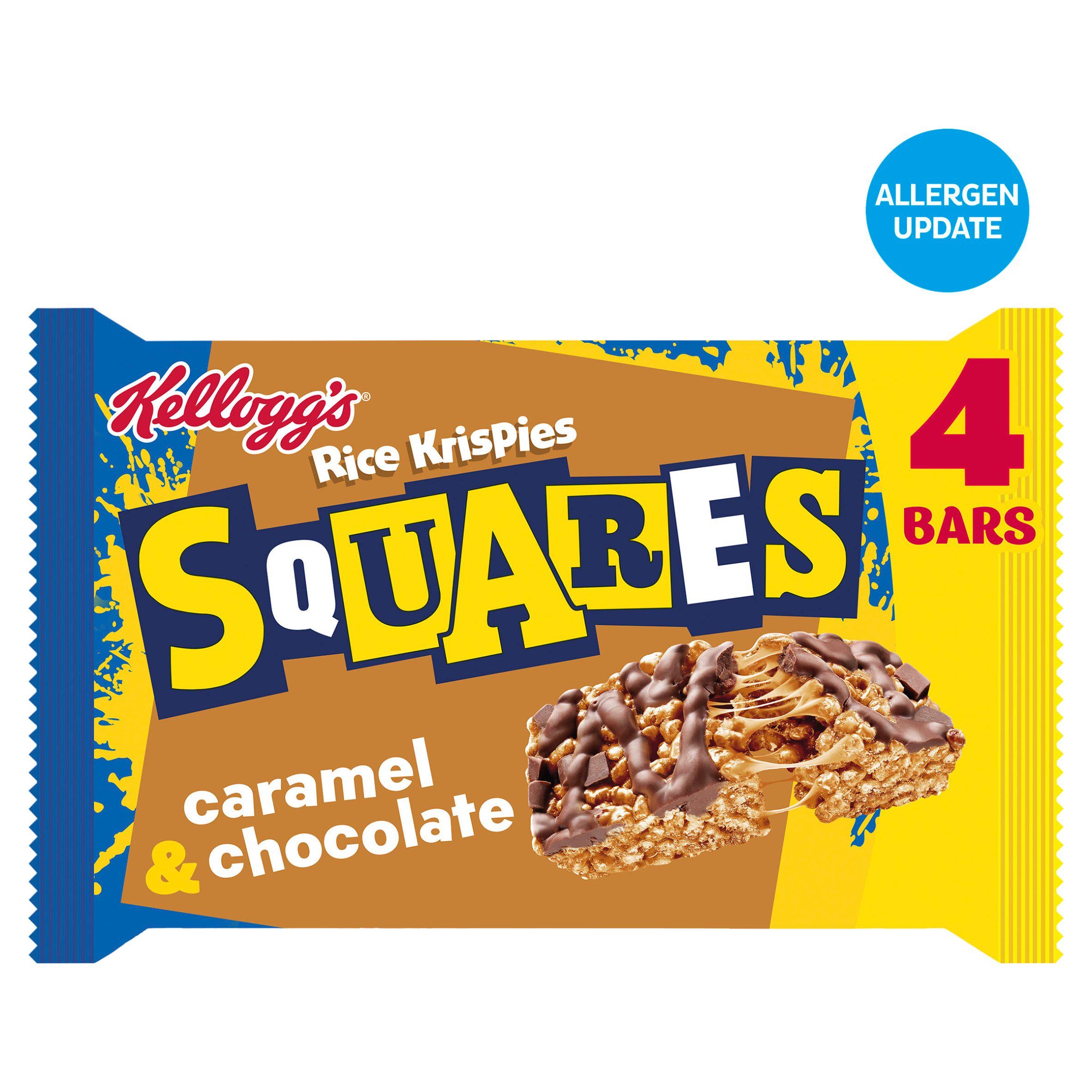 Kellogg's Rice Krispies Squares Curious Caramel & Chocolate 4x36g (British brand)