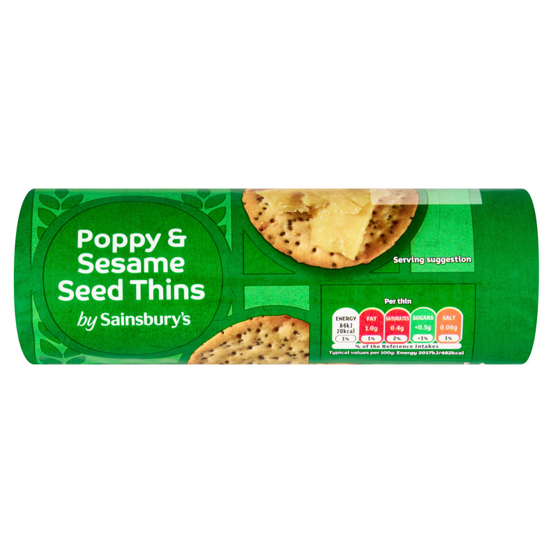 Sainsbury's poppy and sesame seed thins 150g (British brand)
