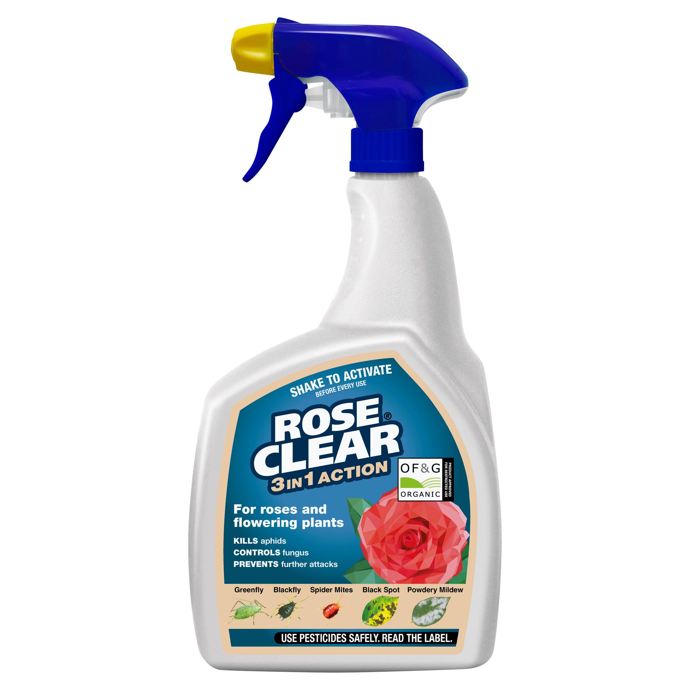 RoseClear 3-in-1 pesticide 800ml sprayer, UK version