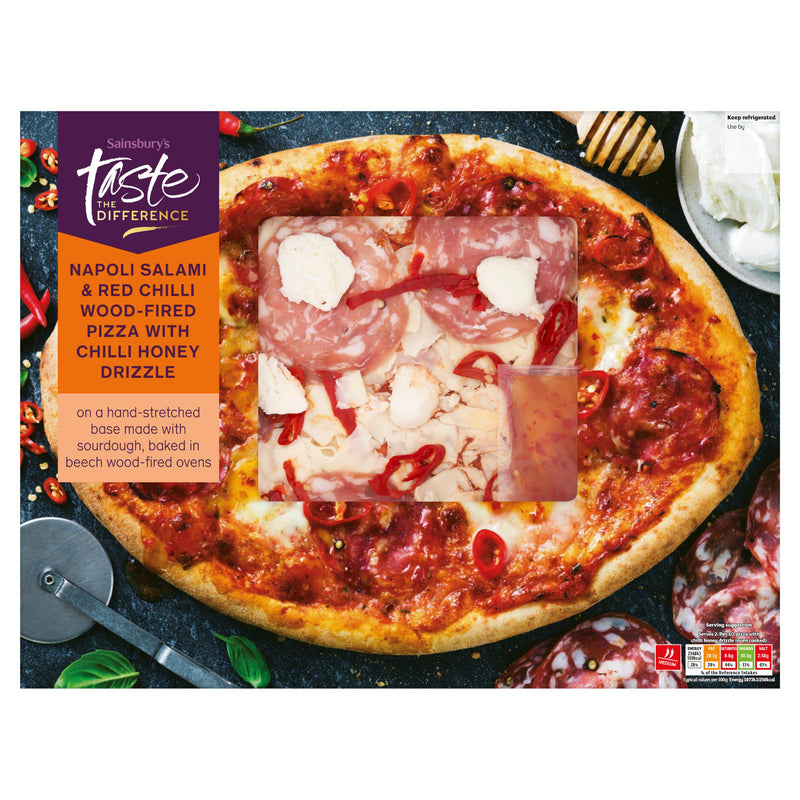 Sainsbury's Napoli Salami & Chilli Honey pizza 460g (British brand)