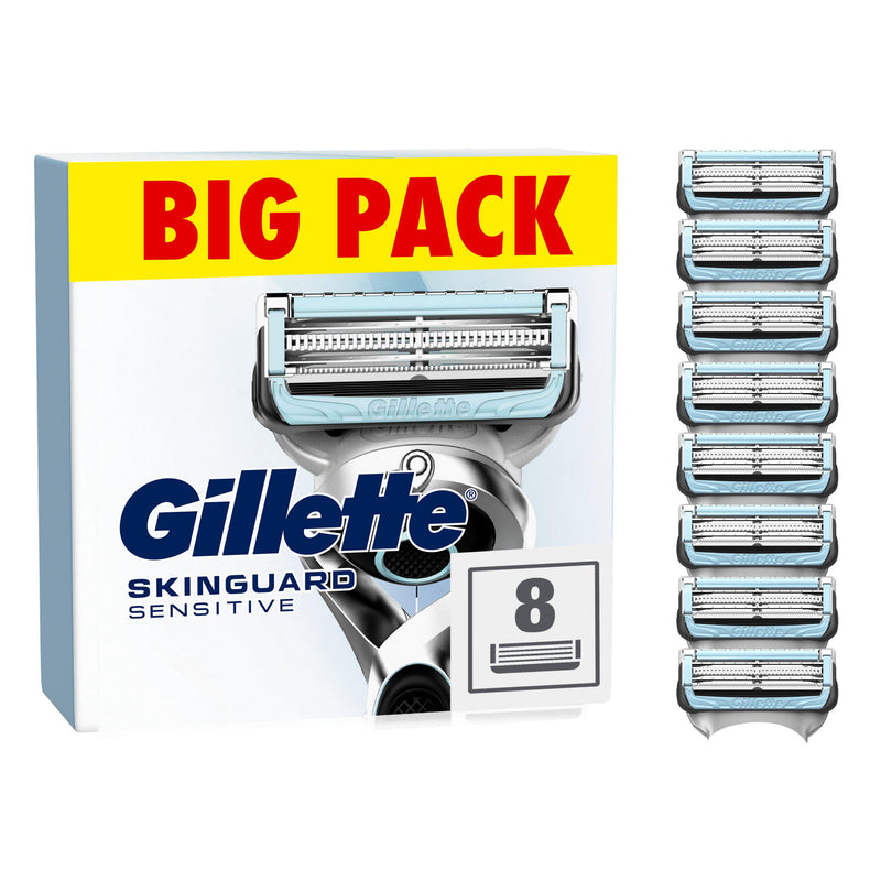 Gillette SkinGuard Sensitive razor blades 8 count, imported from the UK