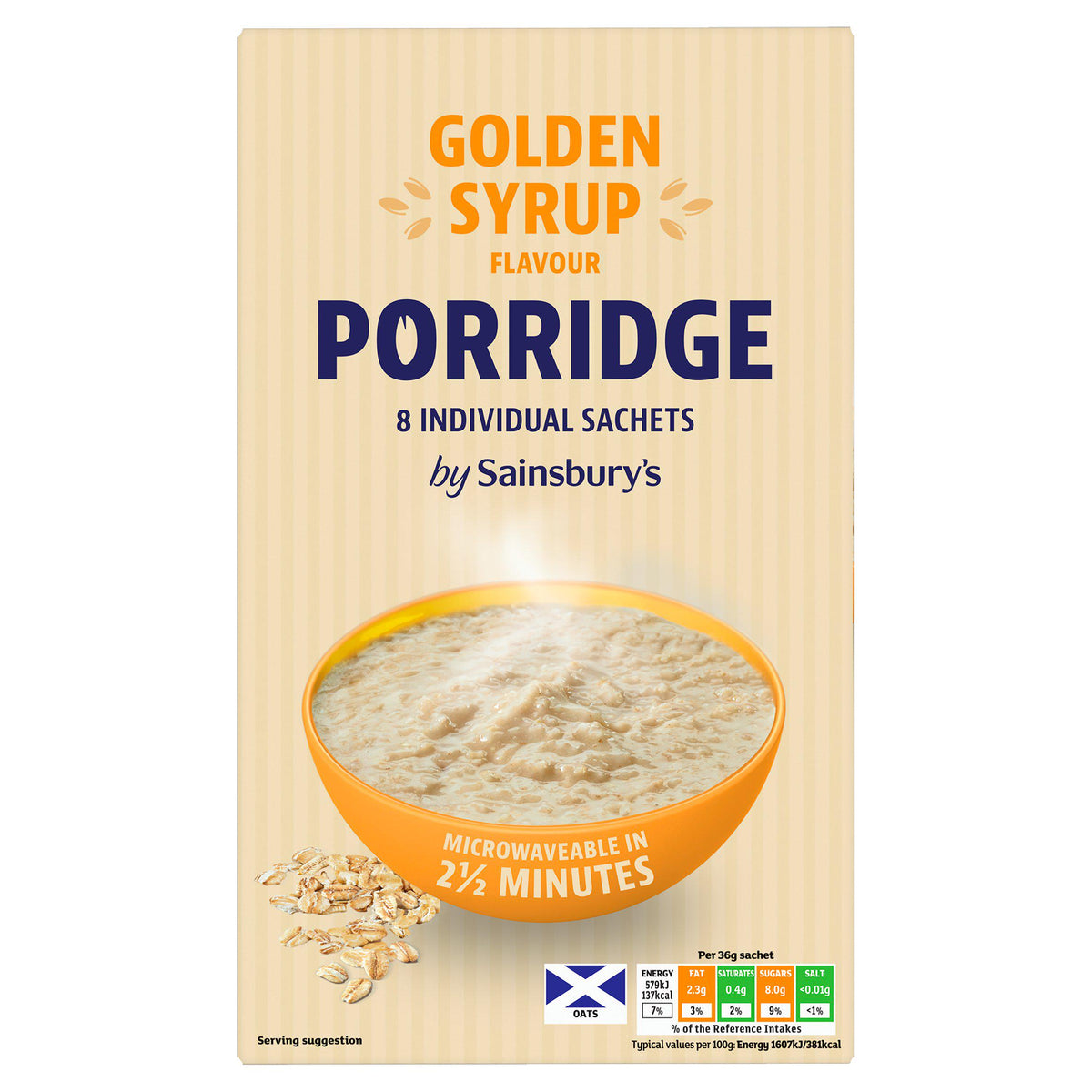 Sainsbury's golden syrup porridge sachets 8x36g (British brand)