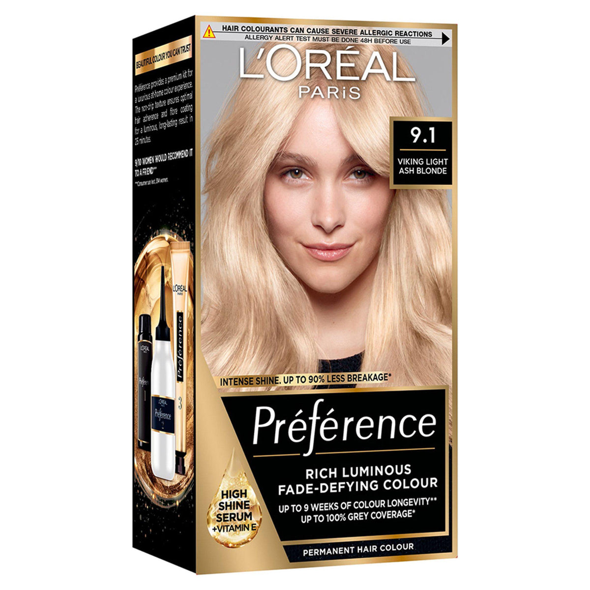 L'Oreal Paris Preference hair dye Oslo Viking Blonde 9.1 (British brand)