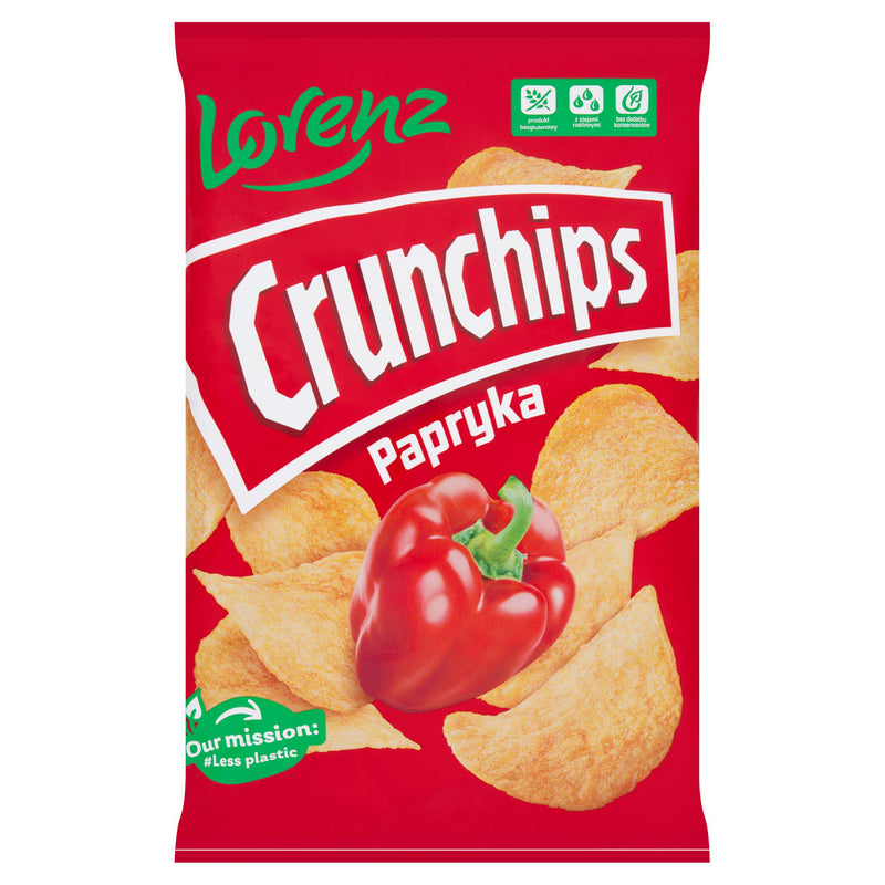 Lorenz Crunchips Paprika 140g Crisps Package, UK version