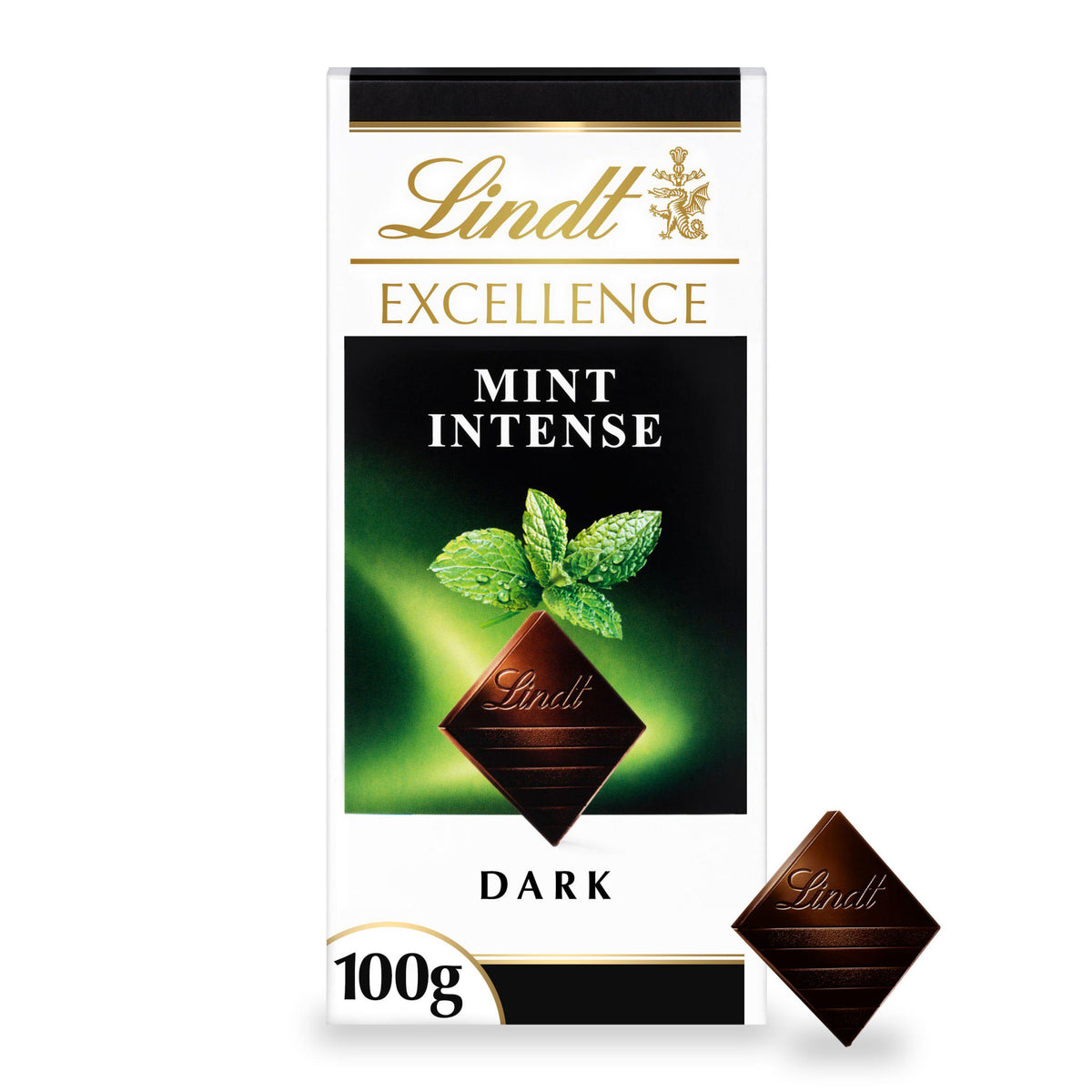 Lindt Excellence dark mint chocolate bar 100g - British product