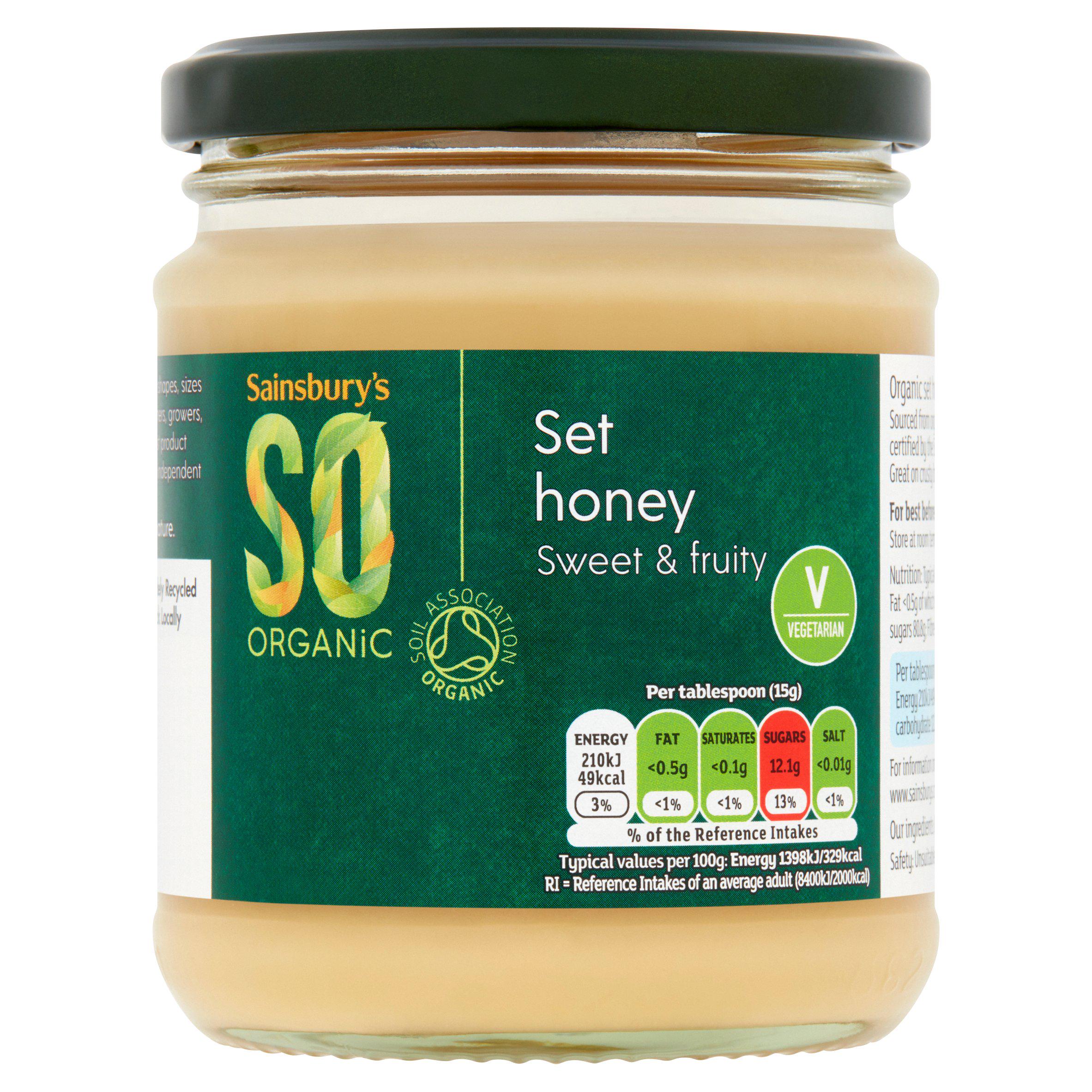 Sainsbury's organic set honey 340g, imported from the UK