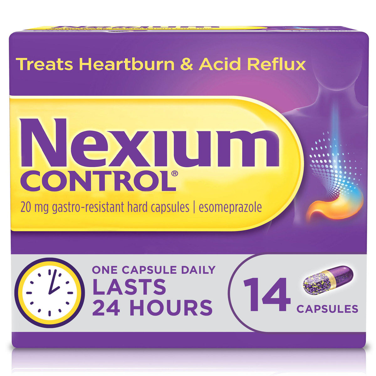 Nexium Control heartburn capsules 14 count, imported from the UK