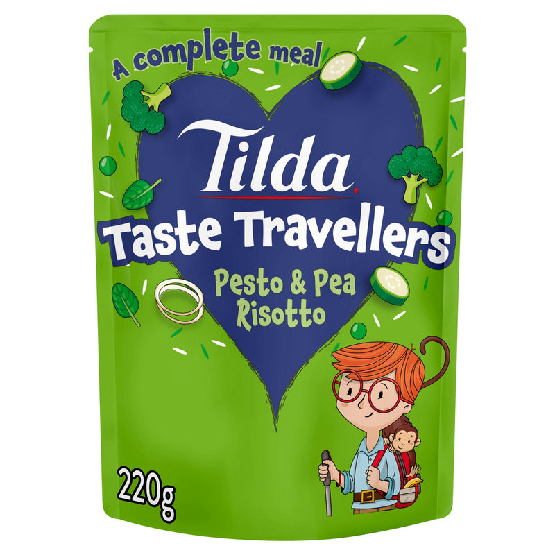 Tilda kids pesto and pea risotto pouch 220g, UK version