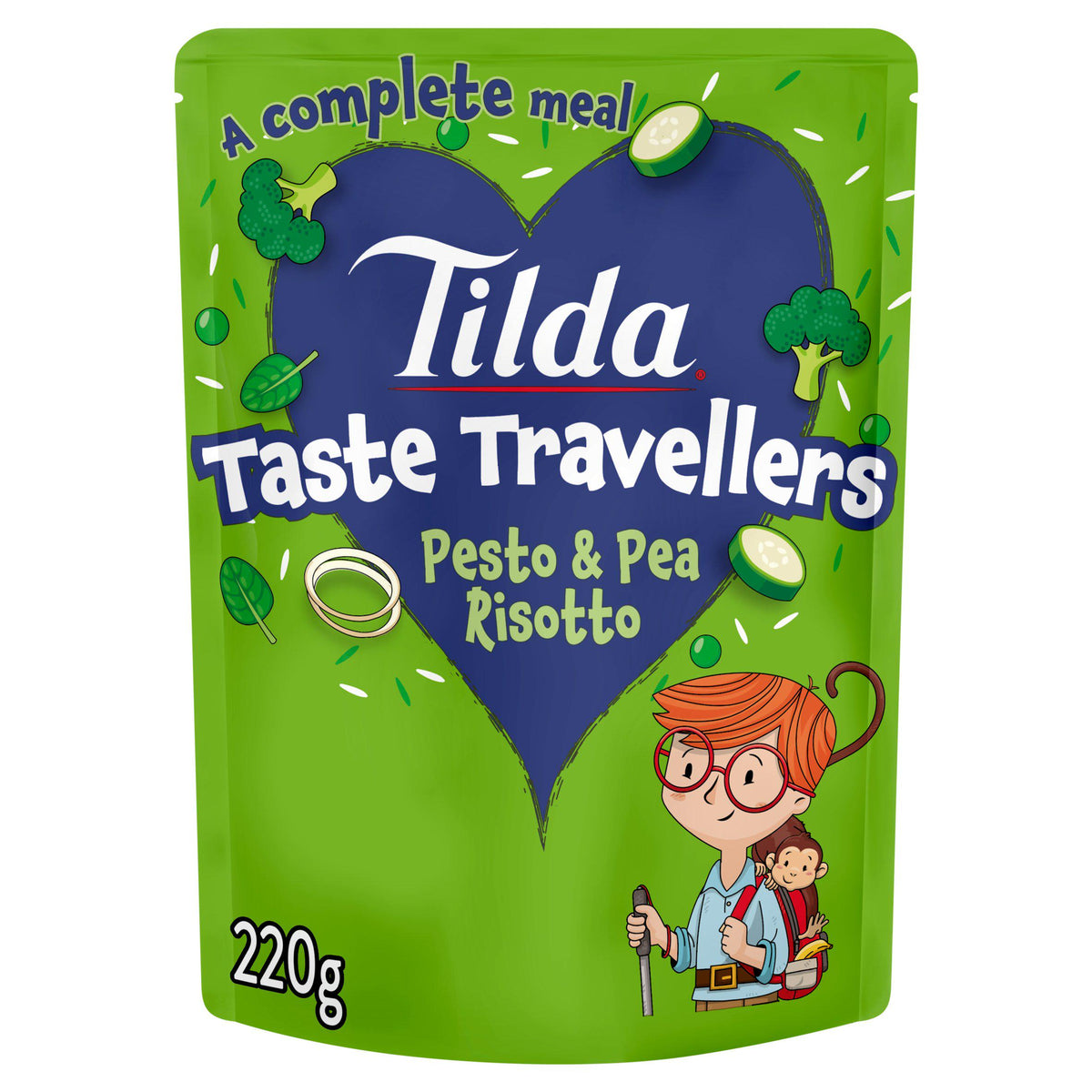 Tilda kids pesto and pea risotto pouch 220g, UK version
