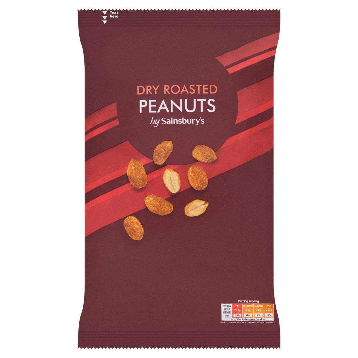 Sainsbury's dry roasted peanuts 550g (British brand)