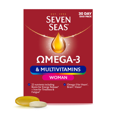 Sainsburys Seven Seas Omega 3 and Multivitamins Woman Duo Pack 60 Count- Buy online at McGrocer