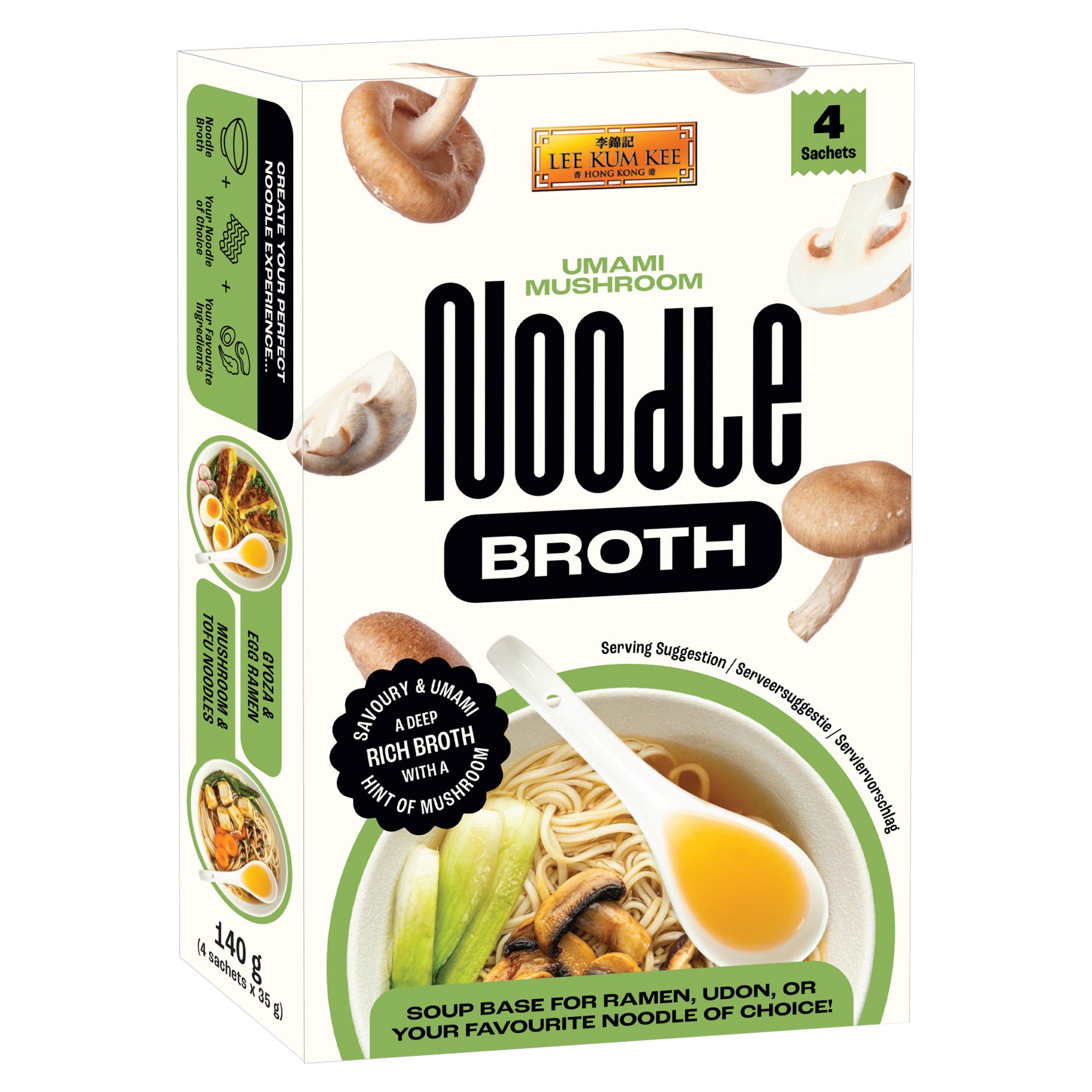 Lee Kum Kee Mushroom Noodle Broth 4 x 35g, UK version