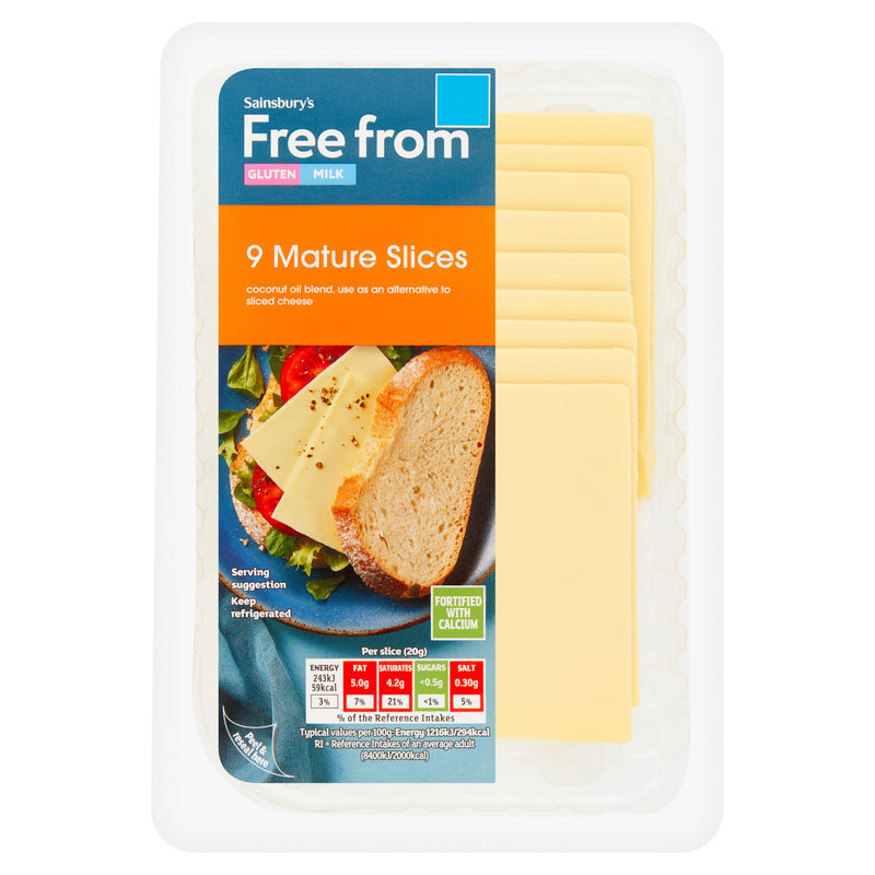 Sainsbury's Free From Mature Slices cheese alternative 180g, UK version