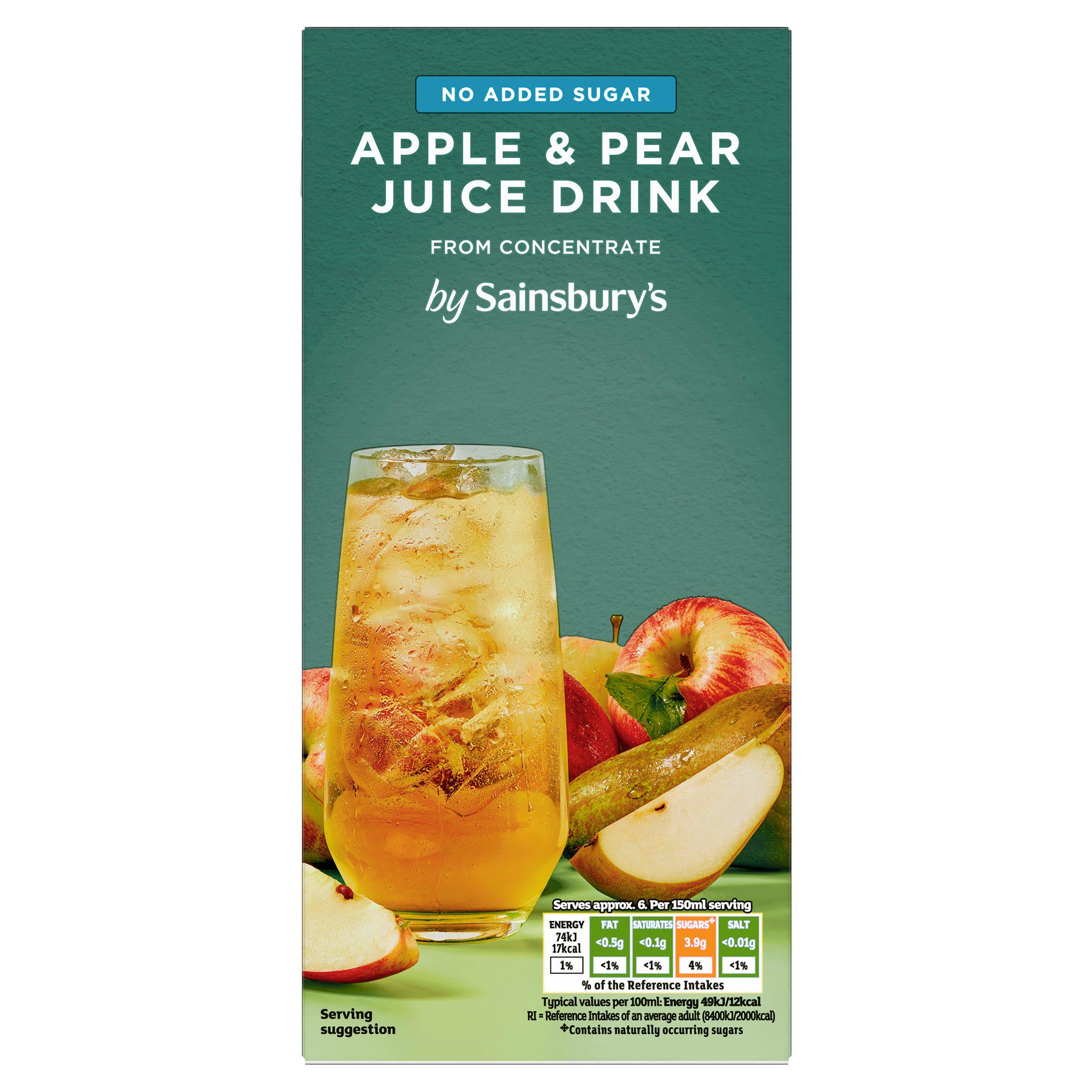 Sainsbury's no added sugar apple pear juice 1L (British brand)