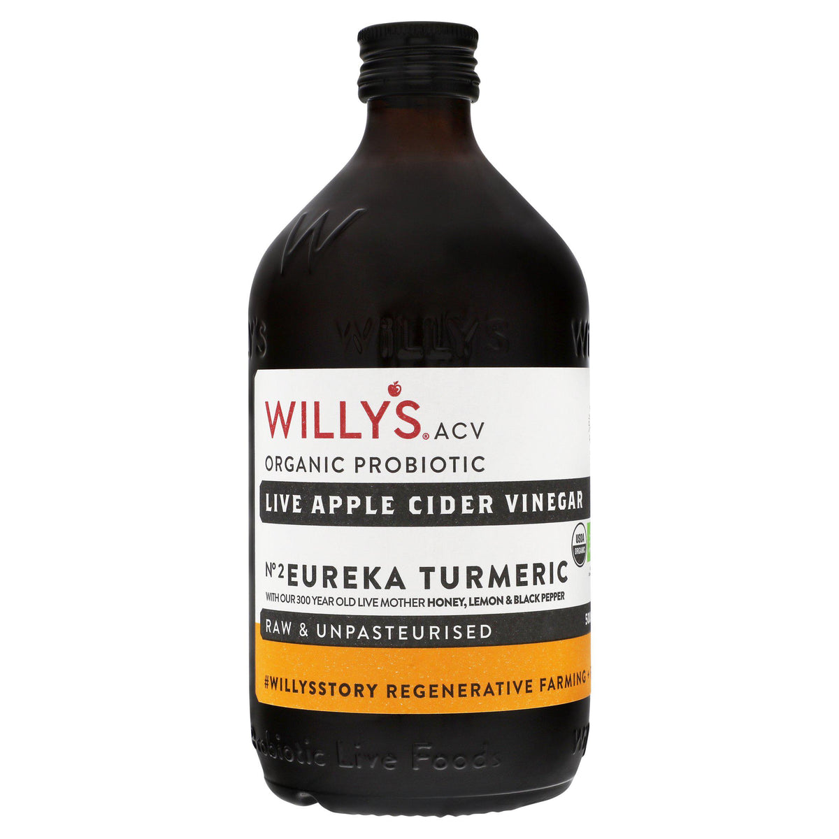 Willy's apple cider vinegar honey turmeric 500ml (British brand)