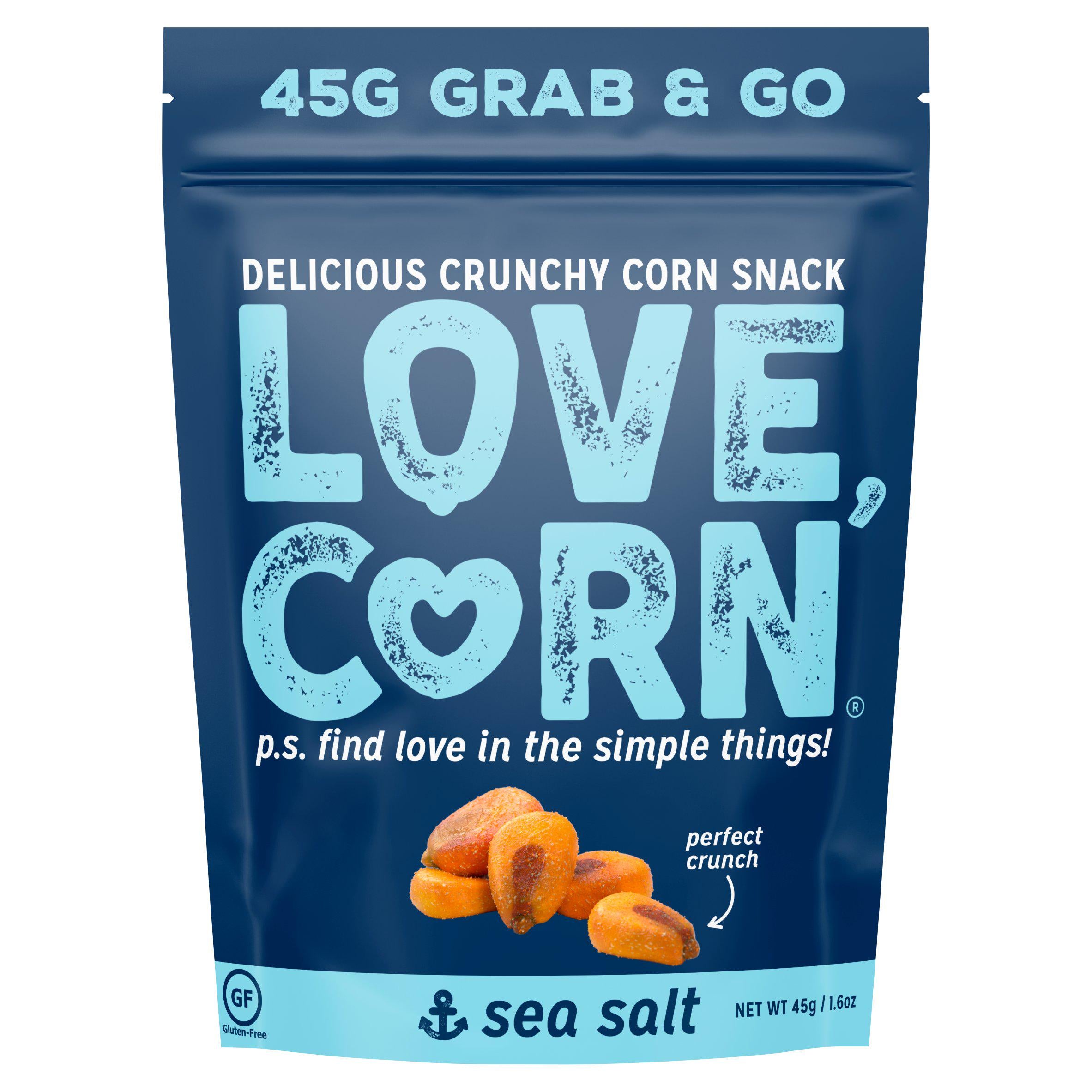 Love Corn Sea Salt crunchy corn 45g, imported from the UK