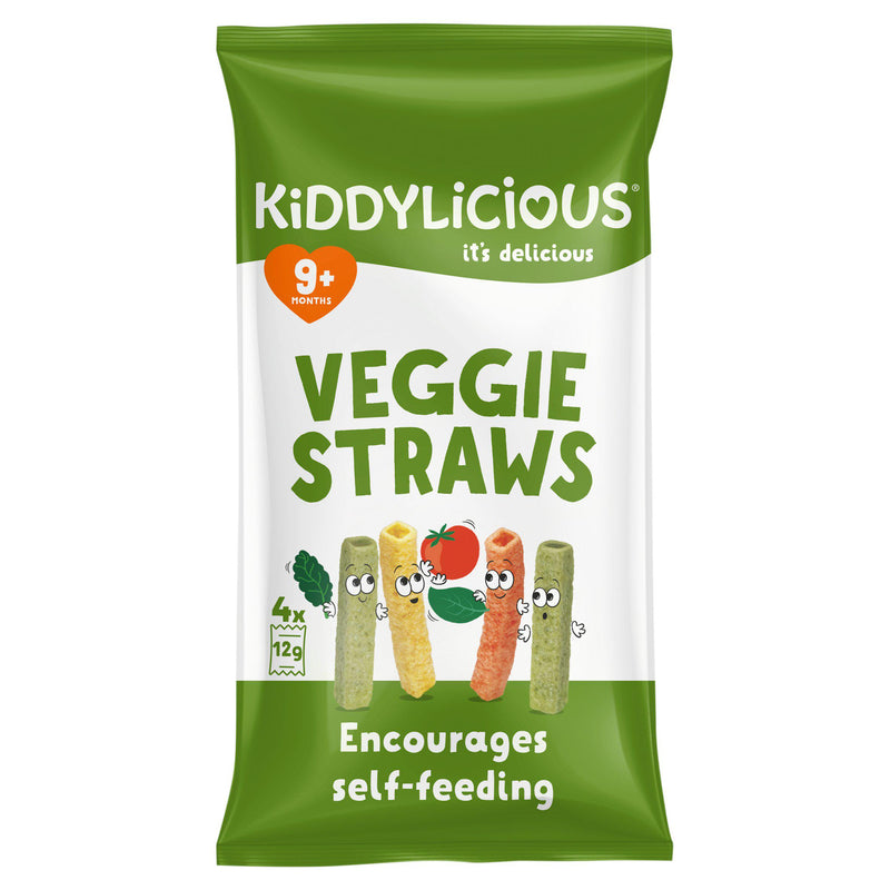 Kiddylicious Veggie Straws baby snacks 4x12g, UK version