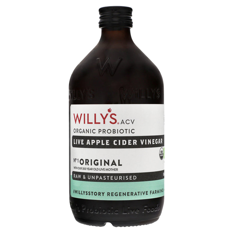 Willy's organic apple cider vinegar with the mother 500ml, imported from the UK