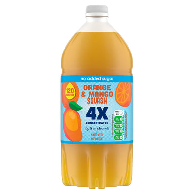 Sainsburys Sainsbury's Quadruple Strength Orange & Mango Squash 1.5L- Buy online at McGrocer