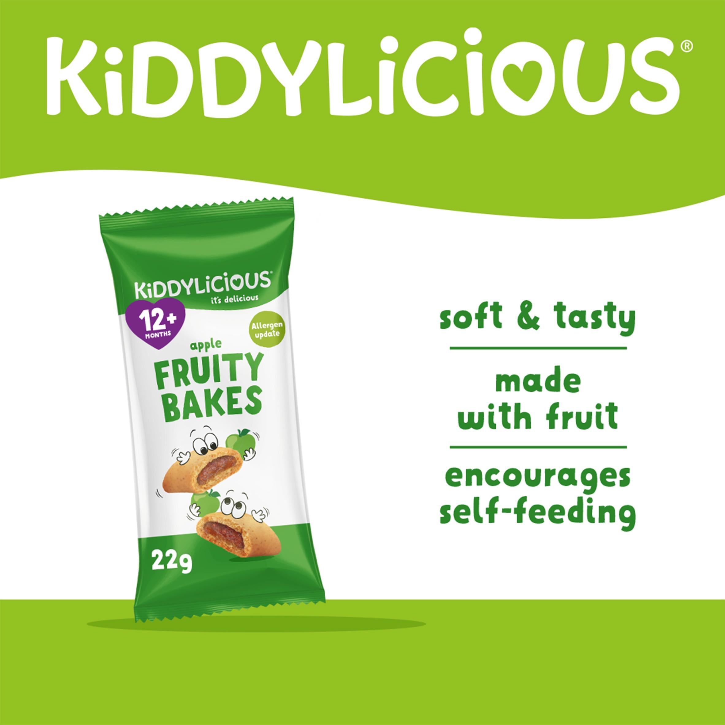Kiddylicious apple fruity bakes baby snack 6x22g, UK version