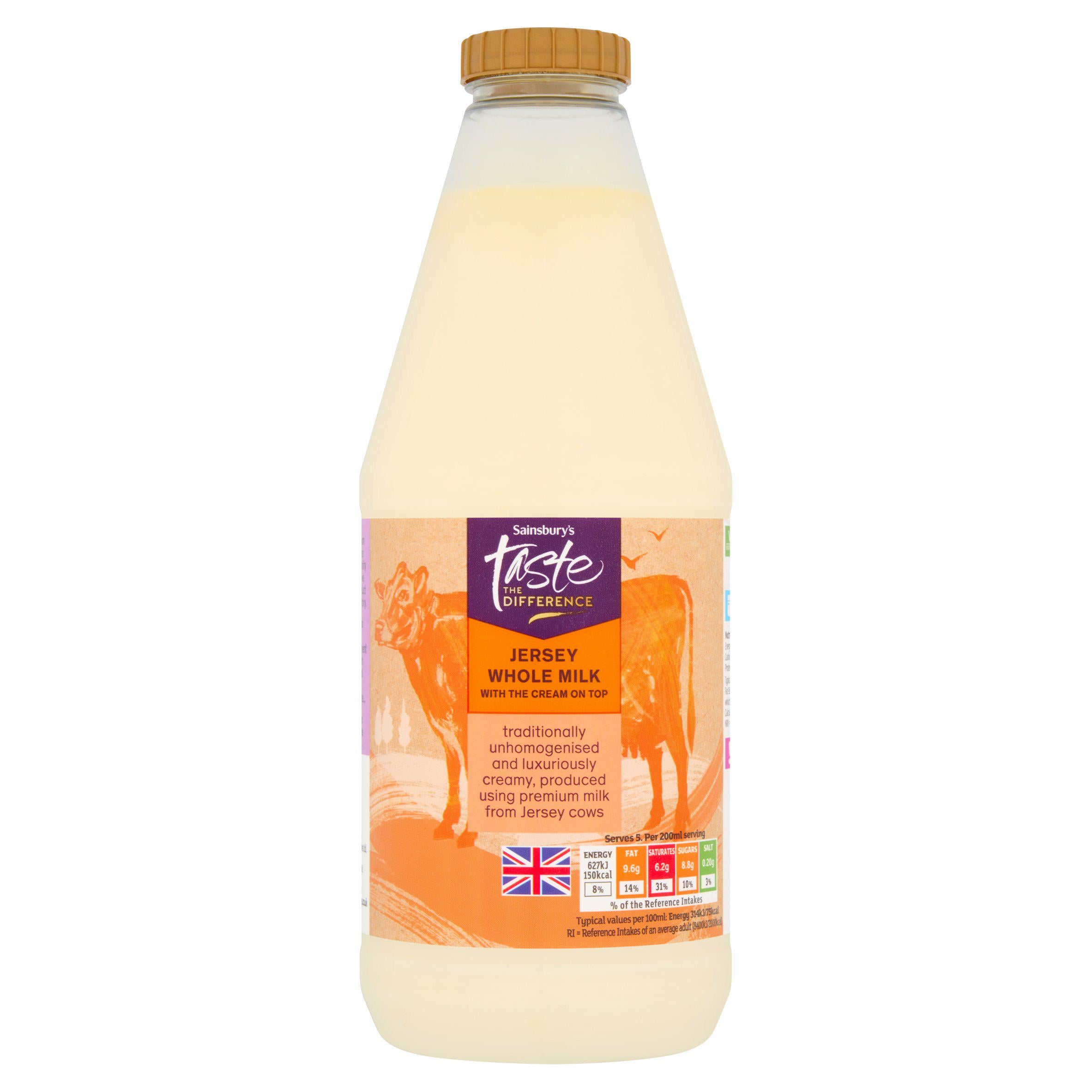 Sainsbury's Jersey milk 1L, UK version