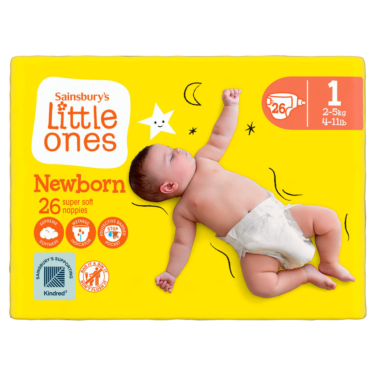 Sainsbury's newborn super soft nappies Size 1, UK version