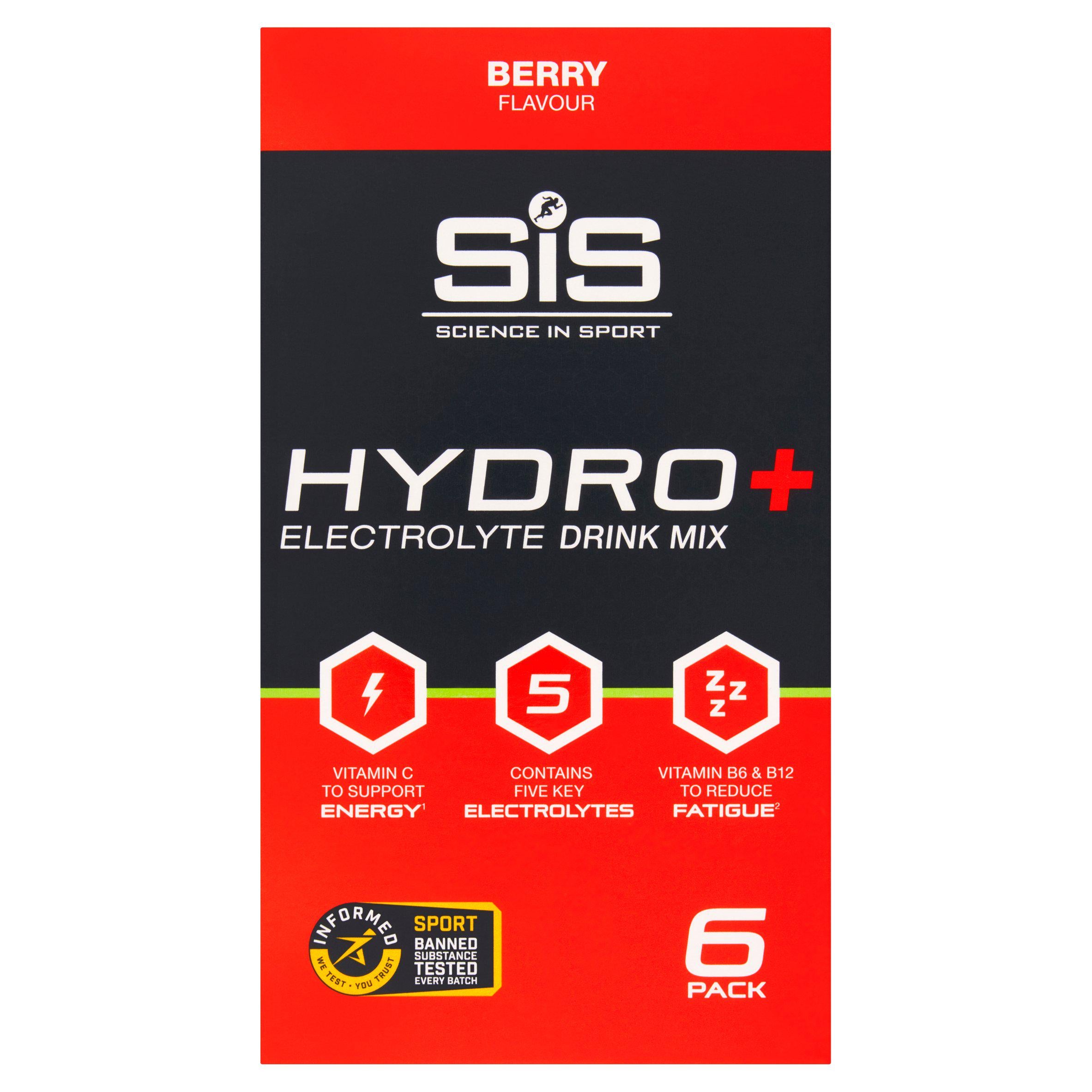 Science in Sport electrolyte drink mix berry flavour 6 x 4.5g, UK version