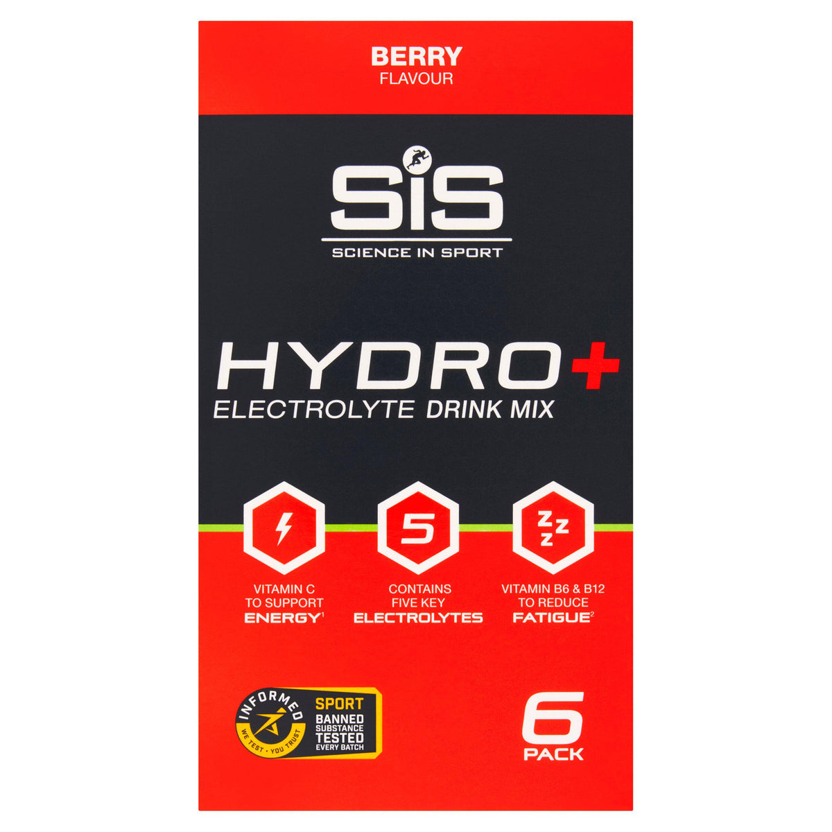 Science in Sport electrolyte drink mix berry flavour 6 x 4.5g, UK version