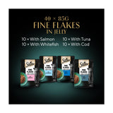 Sheba Fine Flakes fish in jelly cat food pouches 40x85g, imported from the UK