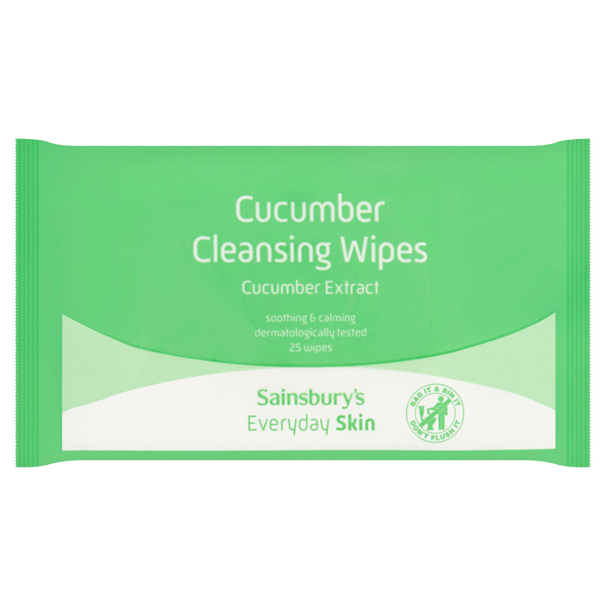 Sainsbury's cucumber cleansing wipes 25 count - British product