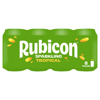 Sainsburys Rubicon Sparkling Tropical Fruit Juice Soft Drink 8 x 330ml- Buy online at McGrocer
