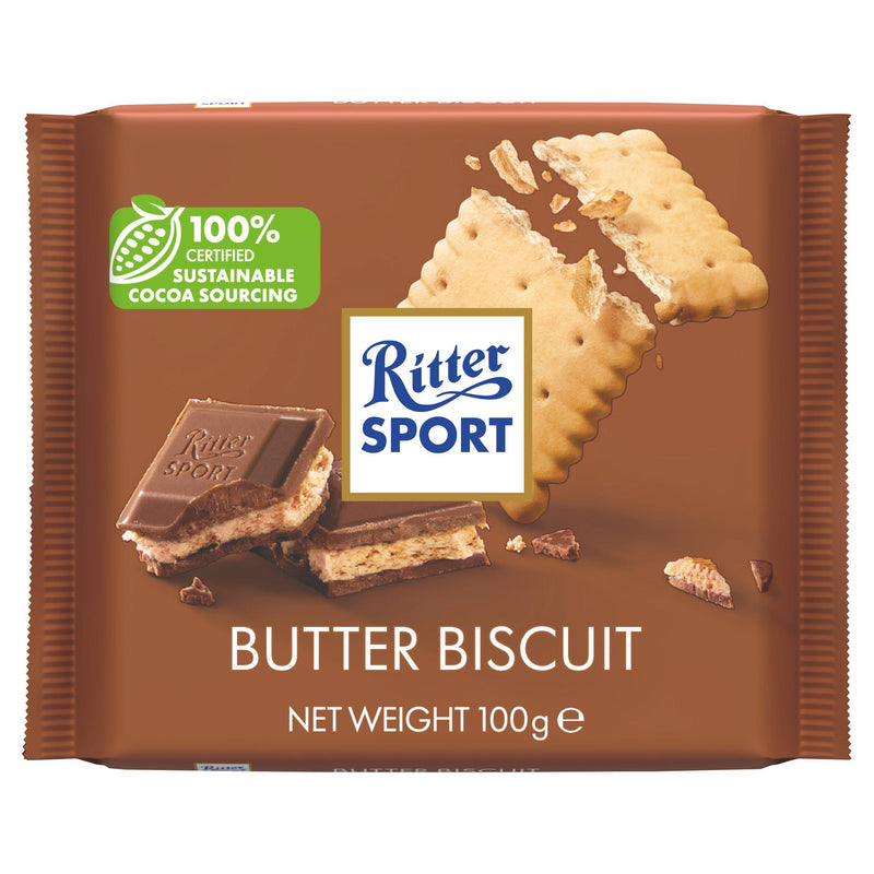 Ritter Sport Butter Biscuit chocolate bar 100g, UK version