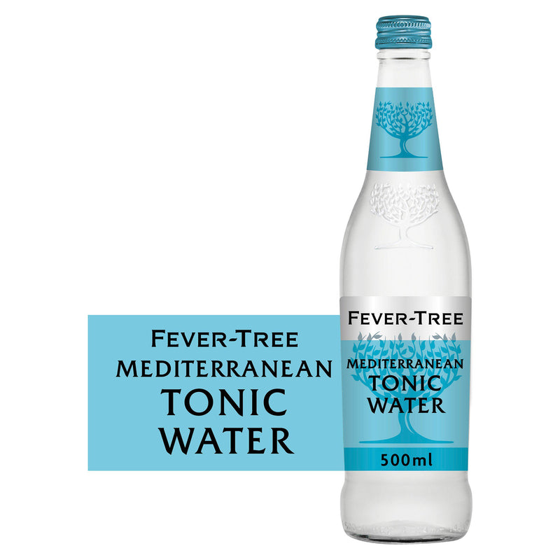 Fever-Tree Mediterranean tonic water 500ml glass bottle, imported from the UK