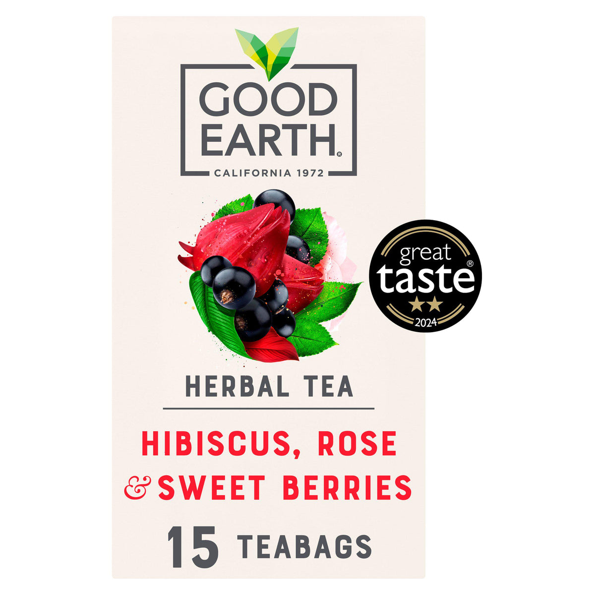 Good Earth herbal tea bags Hibiscus Rose & Sweet Berries 15 bags 39g, UK version