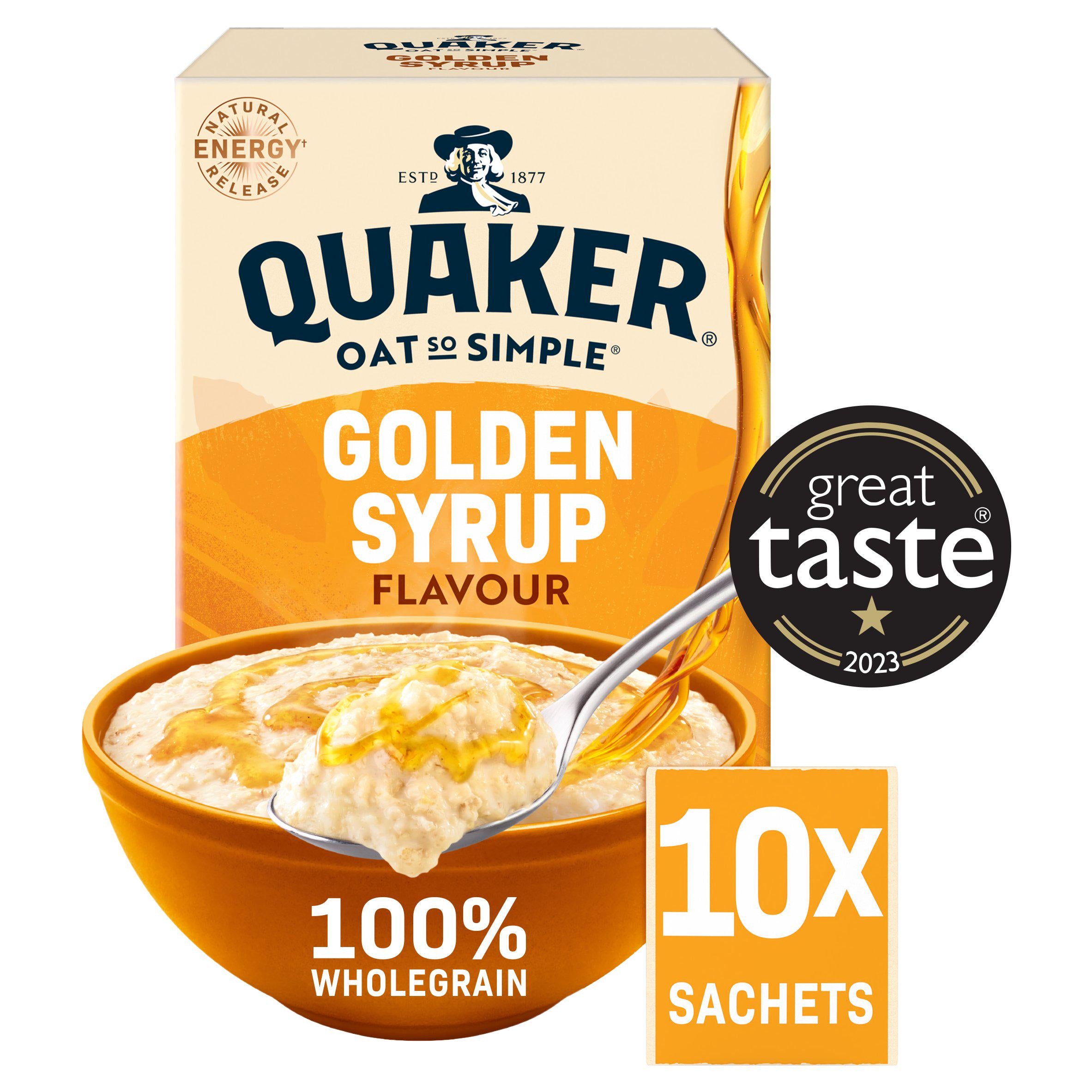 Quaker golden syrup porridge sachets 10x36g, UK version