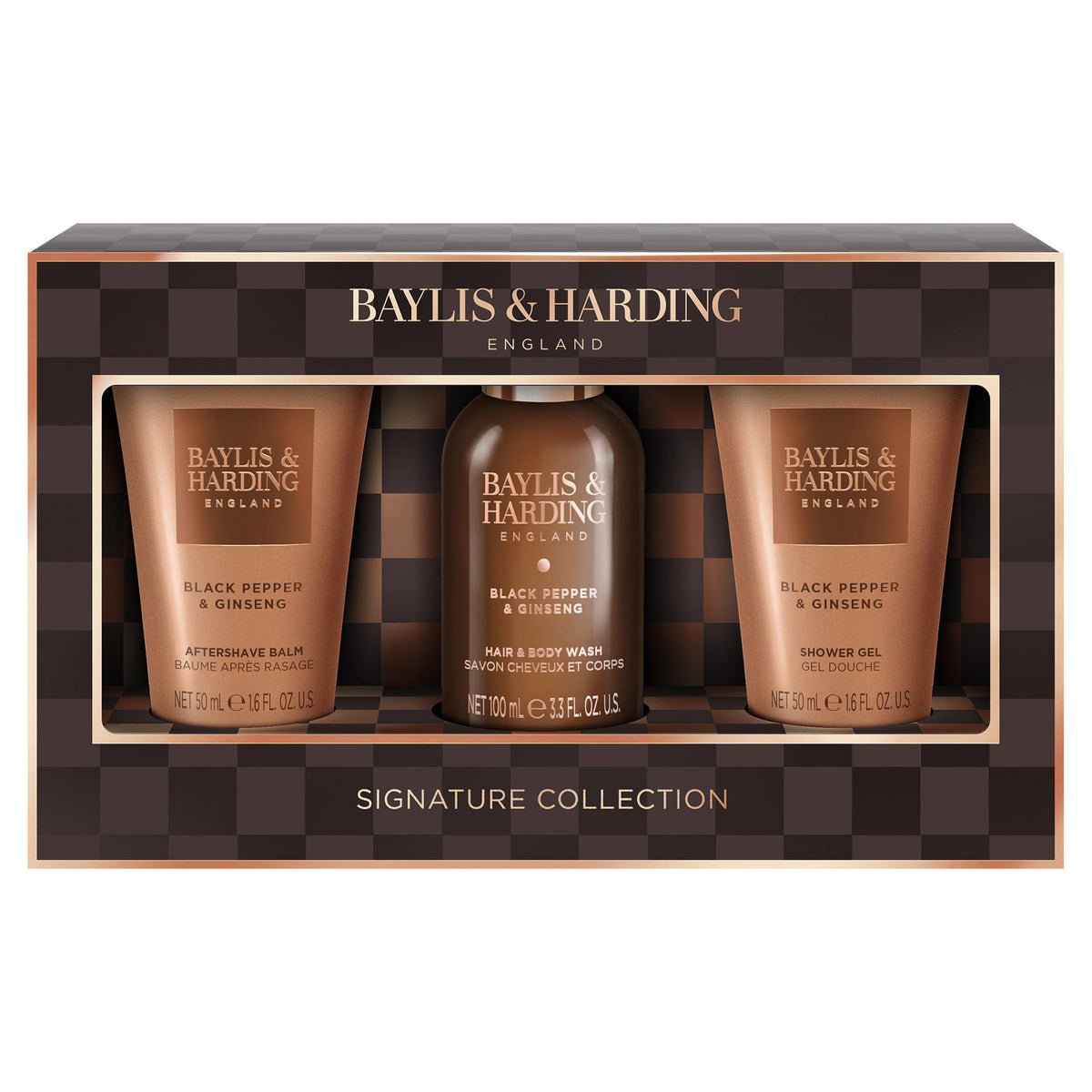 Baylis & Harding Black Pepper Ginseng mini trio gift set, UK version