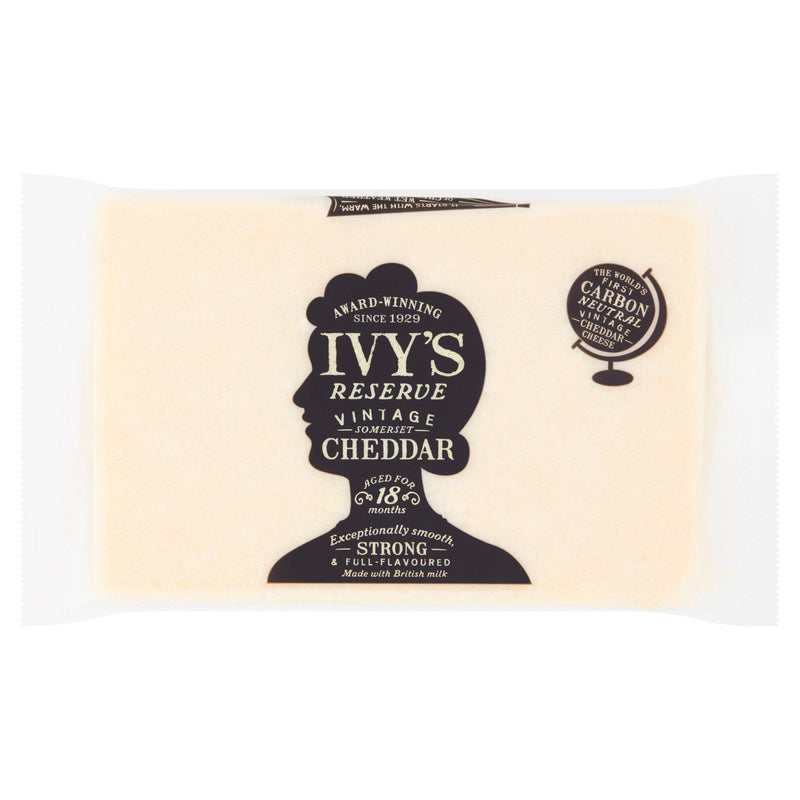 Ivy's Reserve vintage cheddar cheese aged 18 months 300g, imported from the UK
