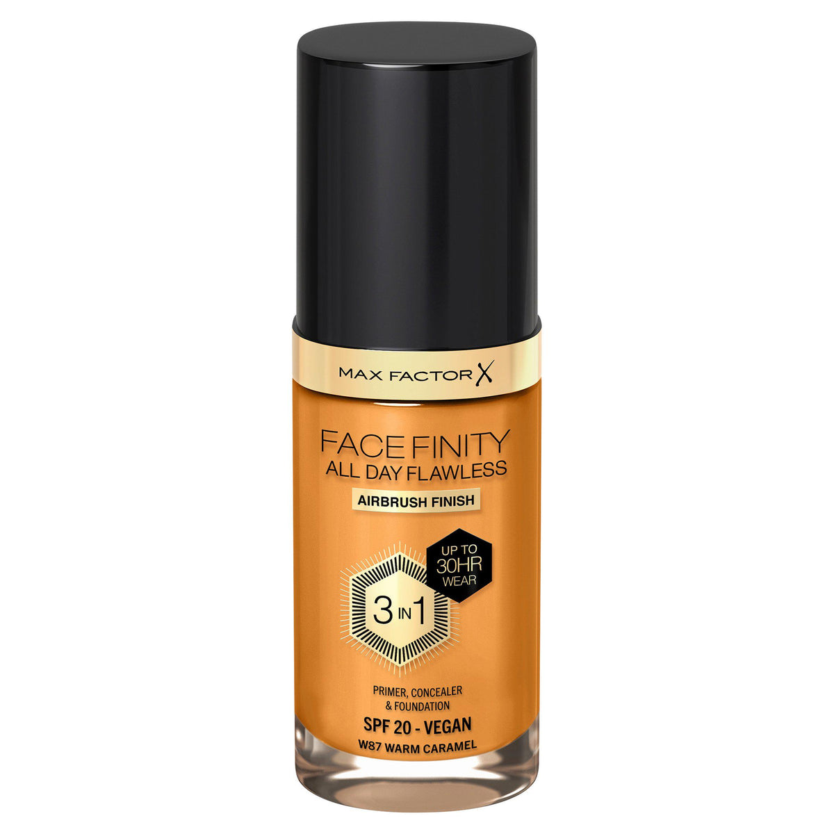 Max Factor foundation 87 Warm Caramel 30ml, UK version