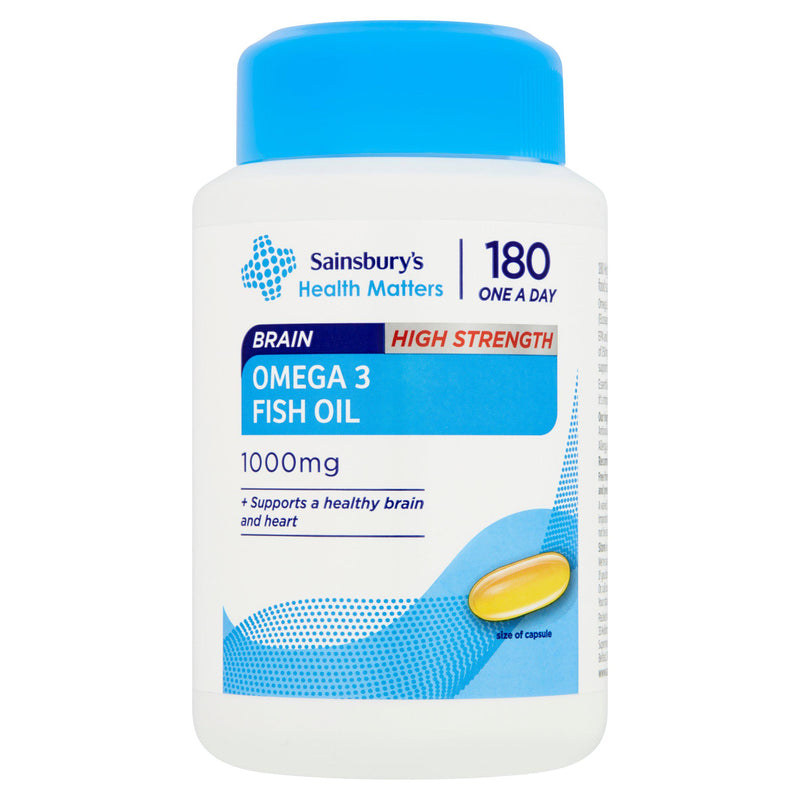 Sainsbury's Omega 3 fish oil 1000mg 180 capsules, UK version